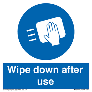 Wipe down after use